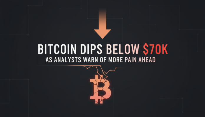 Bitcoin Dips Below $70k as Analysts Warn of More Pain Ahead