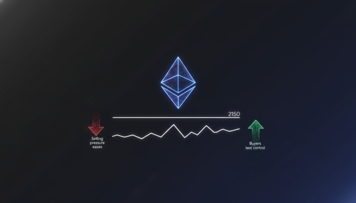 Ethereum stabilizes above $2,150 as selling pressure eases and buyers test control
