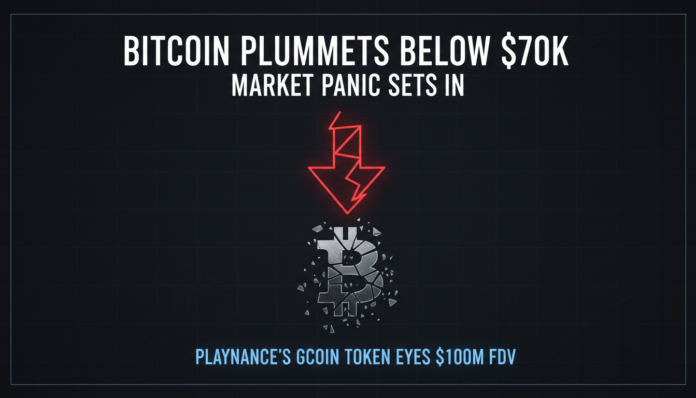 Bitcoin Plummets Below $70K, Market Panic Sets in; Playnance's GCOIN Token Eyes $100M FDV