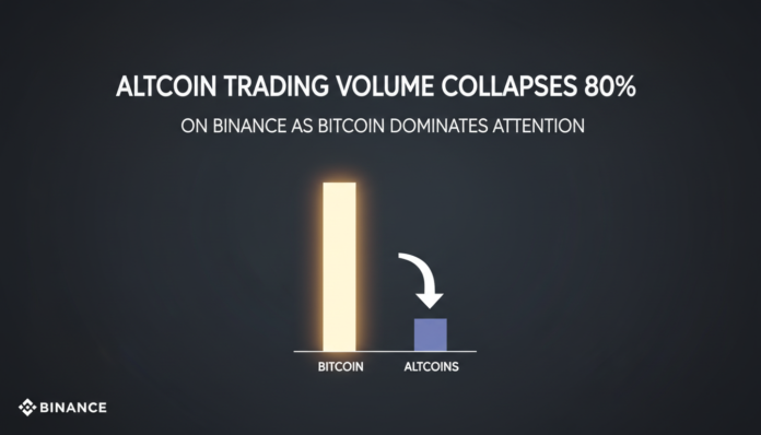 Altcoin Trading Volume Collapses 80% on Binance as Bitcoin Dominates Attention