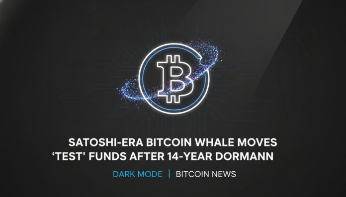 Satoshi-era Bitcoin whale moves 'test' funds after 14-year dormancy