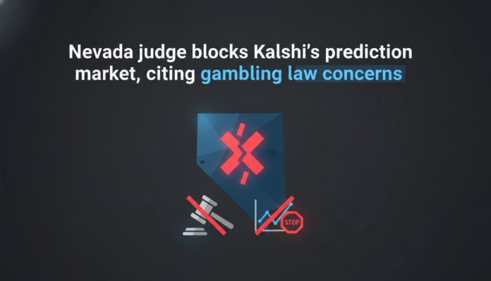 Nevada judge blocks Kalshi’s prediction market, citing gambling law concerns.