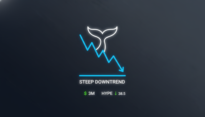 $3M Whale Long Bet on Hyperliquid (HYPE) Amid Steep Downtrend to $38.5