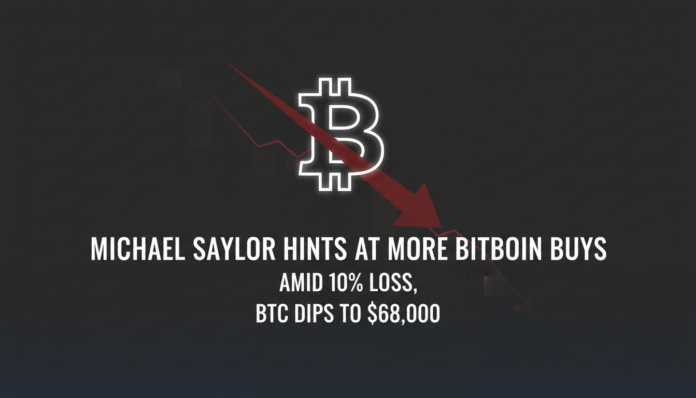 Michael Saylor Hints at More Bitcoin Buys Amid 10% Loss, BTC Dips to $68,000