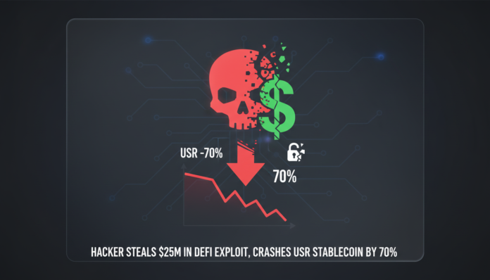 Hacker Steals $25M in DeFi Exploit, Crashes USR Stablecoin by 70%