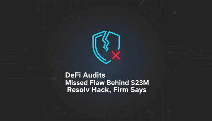 DeFi Audits Missed Flaw Behind $23M Resolv Hack, Firm Says