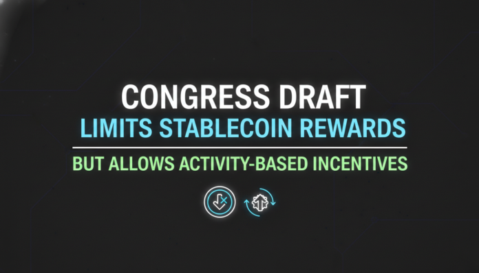 Congress Draft Limits Stablecoin Rewards but Allows Activity-Based Incentives
