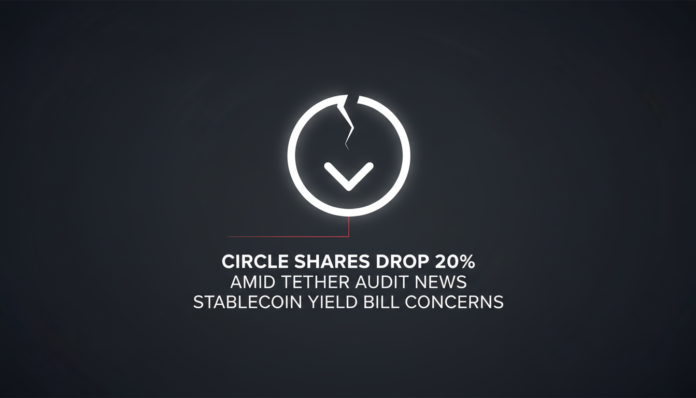 Circle Shares Drop 20% Amid Tether Audit News, Stablecoin Yield Bill Concerns