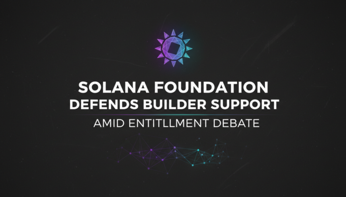 Solana Foundation Defends Builder Support Amid Entitlement Debate