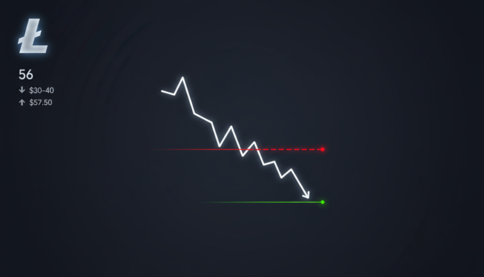 Litecoin Teeters Near $56: Technicals Warn of Slide to $30-$40 Unless Bulls Break $57.50