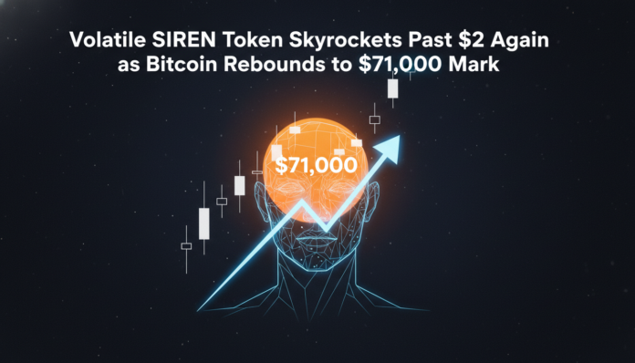 Volatile SIREN Token Skyrockets Past $2 Again as Bitcoin Rebounds to $71,000 Mark