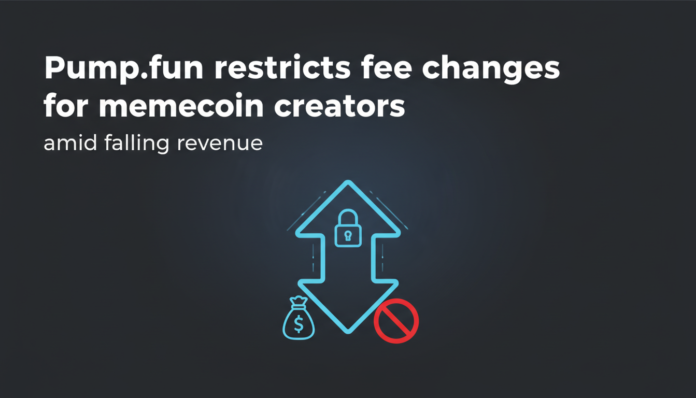 Pump.fun restricts fee changes for memecoin creators amid falling revenue