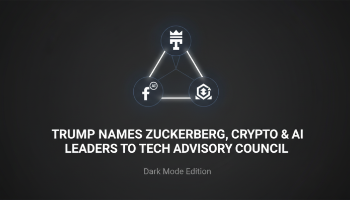 Trump Names Zuckerberg, Crypto & AI Leaders to Tech Advisory Council