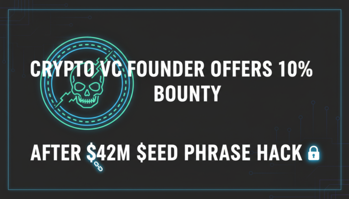 Crypto VC Founder Offers 10% Bounty After $42M Seed Phrase Hack