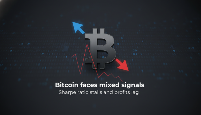 Bitcoin faces mixed signals as Sharpe ratio stalls and profits lag