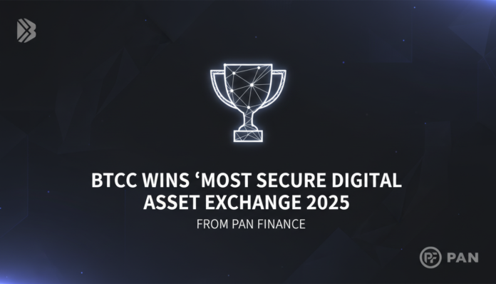 BTCC Wins 'Most Secure Digital Asset Exchange 2025' from Pan Finance