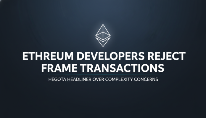 Ethereum Developers Reject Frame Transactions as Hegota Headliner Over Complexity Concerns