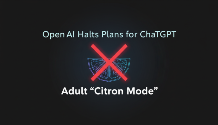 OpenAI Halts Plans for ChatGPT Adult 'Citron Mode'