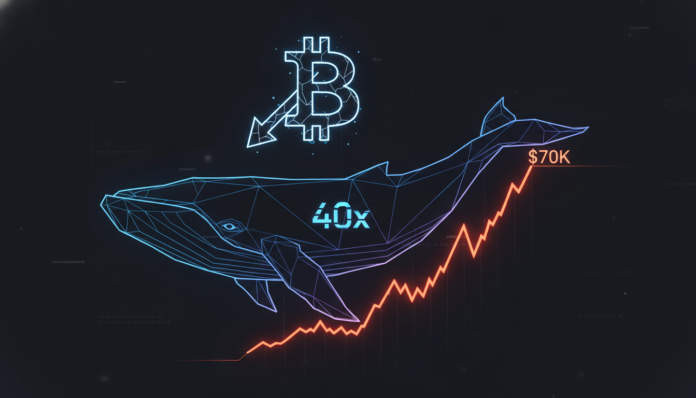Whale Bets Big With 40x Bitcoin Short, Liquidation Looms Near $70K