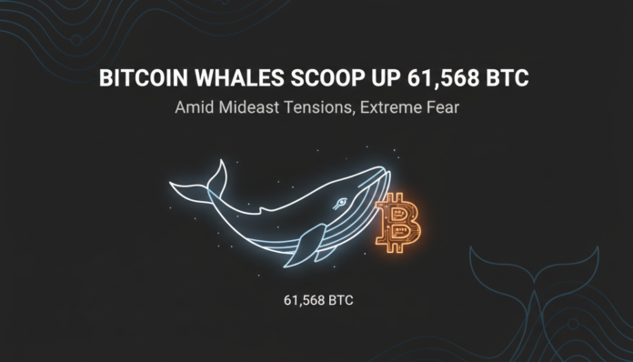 Bitcoin Whales Scoop Up 61,568 BTC Amid Mideast Tensions, Extreme Fear