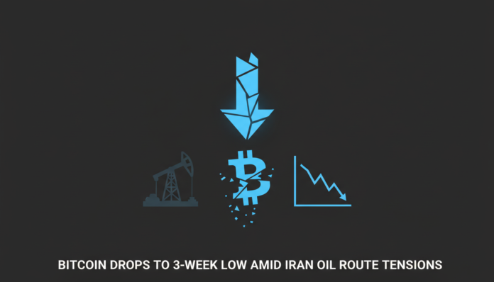 Bitcoin Drops to 3-Week Low Amid Iran Oil Route Tensions