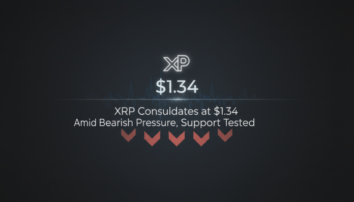 XRP Consolidates at $1.34 Amid Bearish Pressure, Support Tested