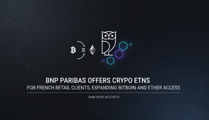 BNP Paribas offers crypto ETNs for French retail clients, expanding Bitcoin and Ether access