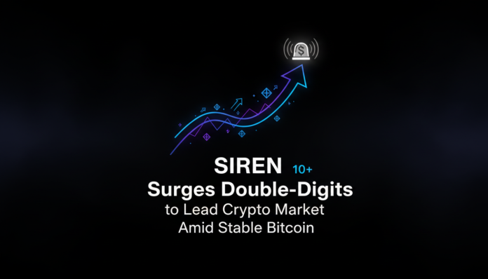 SIREN Surges Double-Digits to Lead Crypto Market Amid Stable Bitcoin