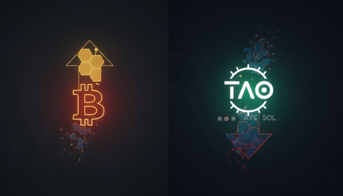 Bitcoin Drops 3%, TAO Rises 44.7% as Dot, Aave Among Weekly Crypto Losers