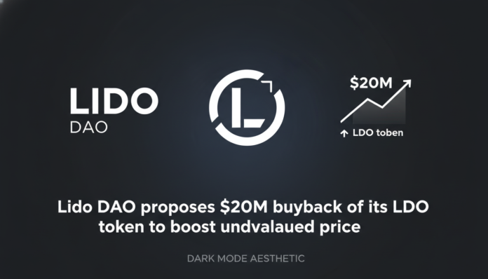 Lido DAO proposes $20M buyback of its LDO token to boost undervalued price.