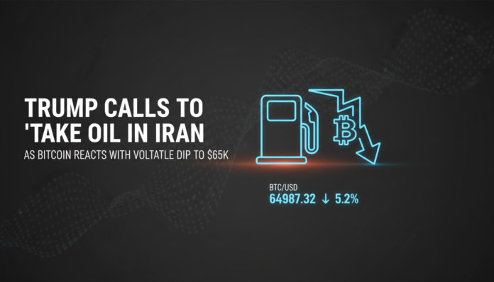 Trump Calls to 'Take Oil in Iran' as Bitcoin Reacts With Volatile Dip to $65K