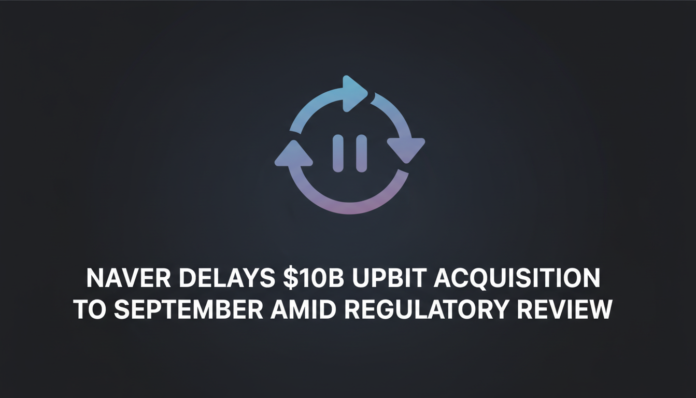 Naver Delays $10B Upbit Acquisition to September Amid Regulatory Review