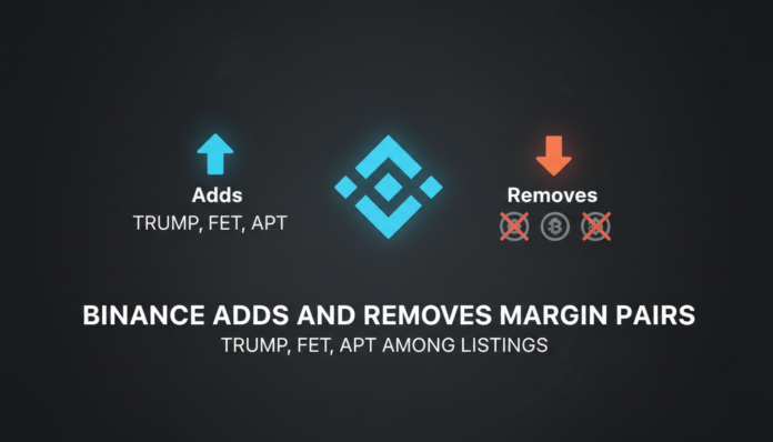 Binance Adds and Removes Margin Pairs; TRUMP, FET, APT Among Listings