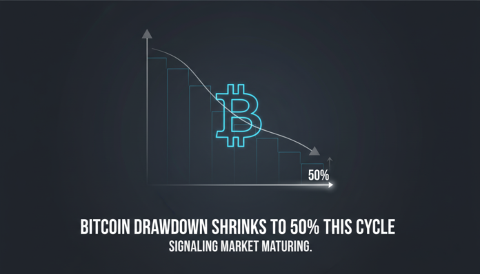 Bitcoin Drawdown Shrinks to 50% This Cycle, Signaling Market Maturing
