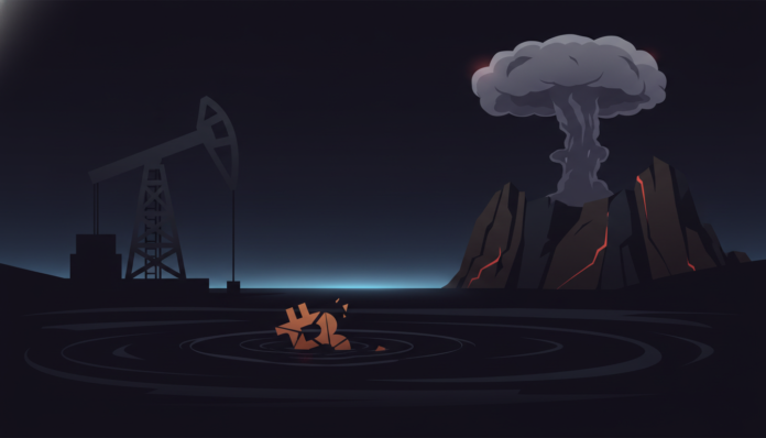 Oil Surge Sinks Bitcoin 4% After Trump's Iran 