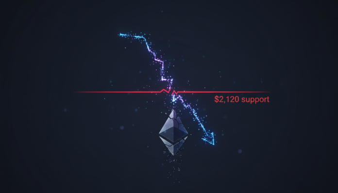 Ethereum Breaks Key $2,120 Support, Signaling Short-Term Weakness