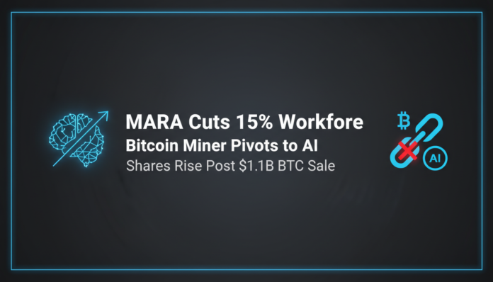 MARA Cuts 15% Workforce as Bitcoin Miner Pivots to AI, Shares Rise Post $1.1B BTC Sale