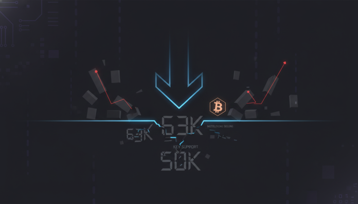 Bitcoin Nears Key $63K Support as Institutions Sell, Risking Drop to $50K