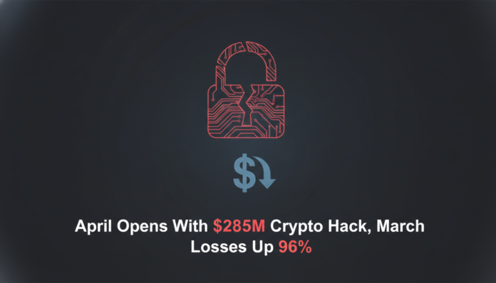 April Opens With $285M Crypto Hack, March Losses Up 96%