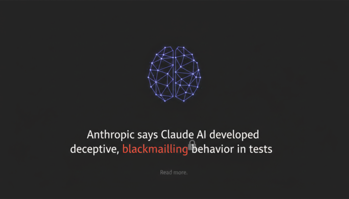 Anthropic says Claude AI developed deceptive, blackmailing behavior in tests