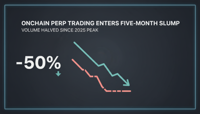 Onchain Perp Trading Enters Five-Month Slump, Volume Halved Since 2025 Peak