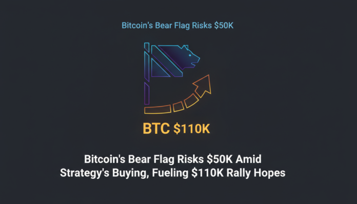 Bitcoin's Bear Flag Risks $50K Amid Strategy's Buying, Fueling $110K Rally Hopes