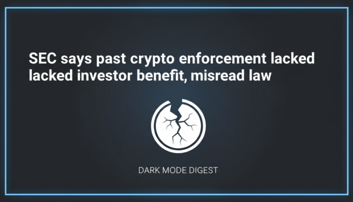SEC says past crypto enforcement lacked investor benefit, misread law