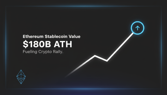 Ethereum stablecoin value hits $180B ATH, fueling crypto rally