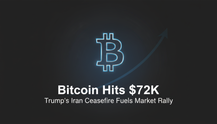 Bitcoin Hits $72K as Trump's Iran Ceasefire Fuels Market Rally