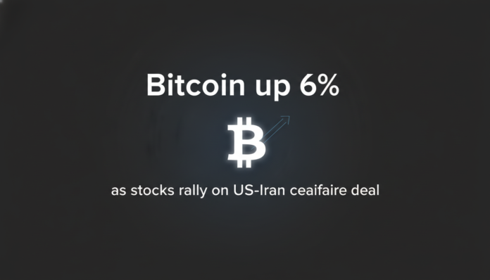 Bitcoin up 6% as stocks rally on US-Iran ceasefire deal