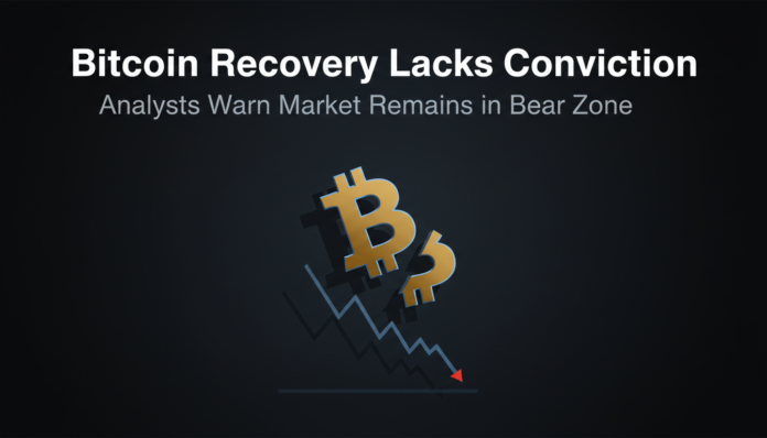 Bitcoin Recovery Lacks Conviction as Analysts Warn Market Remains in Bear Zone