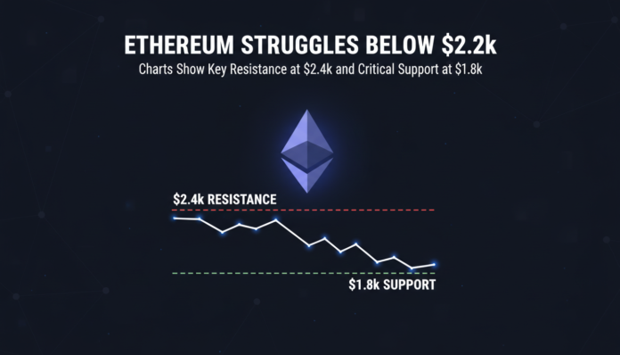 Ethereum Struggles Below $2.2k, Charts Show Key Resistance at $2.4k and Critical Support at $1.8k