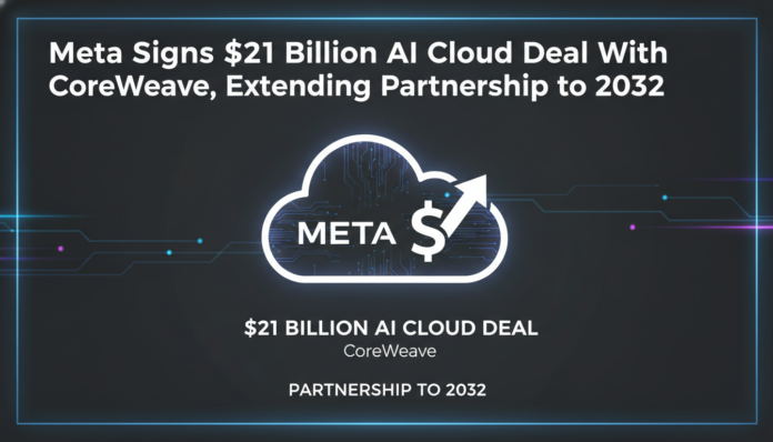 Meta Signs $21 Billion AI Cloud Deal With CoreWeave, Extending Partnership to 2032