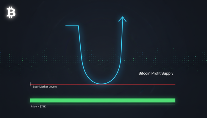 Bitcoin Profit Supply Near Bear Market Levels as Price Stays Above $71K